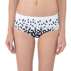 Flat Tech Camouflage White And Black Mid-waist Bikini Bottoms by jumpercat