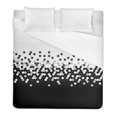 Flat Tech Camouflage White And Black Duvet Cover (full/ Double Size) by jumpercat