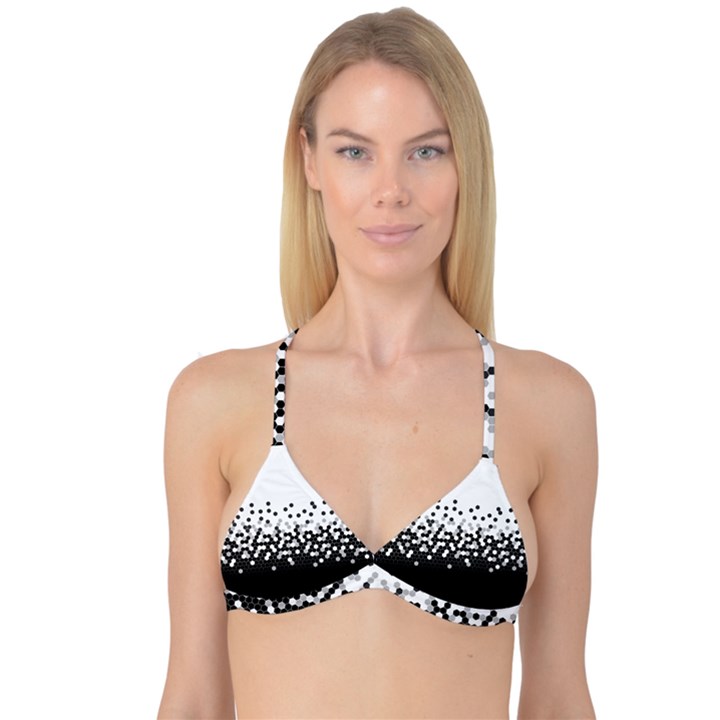 Flat Tech Camouflage White And Black Reversible Tri Bikini Top