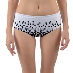 Flat Tech Camouflage White And Black Reversible Mid-waist Bikini Bottoms by jumpercat