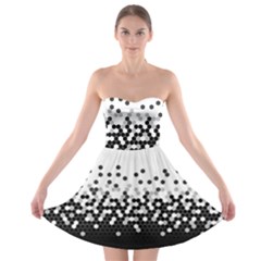 Flat Tech Camouflage White And Black Strapless Bra Top Dress by jumpercat