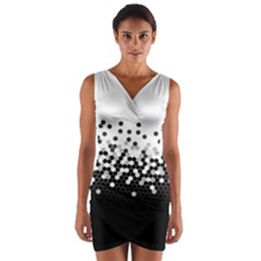 Flat Tech Camouflage White And Black Wrap Front Bodycon Dress by jumpercat