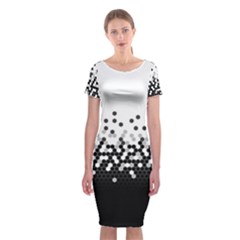 Flat Tech Camouflage White And Black Classic Short Sleeve Midi Dress by jumpercat