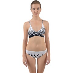 Flat Tech Camouflage White And Black Wrap Around Bikini Set