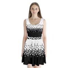 Flat Tech Camouflage White And Black Split Back Mini Dress  by jumpercat