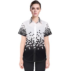 Flat Tech Camouflage White And Black Women s Short Sleeve Shirt