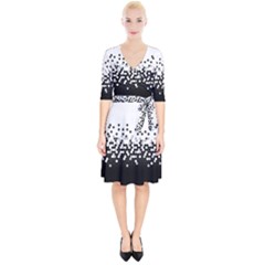 Flat Tech Camouflage White And Black Wrap Up Cocktail Dress by jumpercat