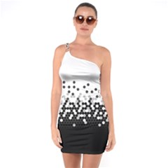 Flat Tech Camouflage White And Black One Soulder Bodycon Dress by jumpercat