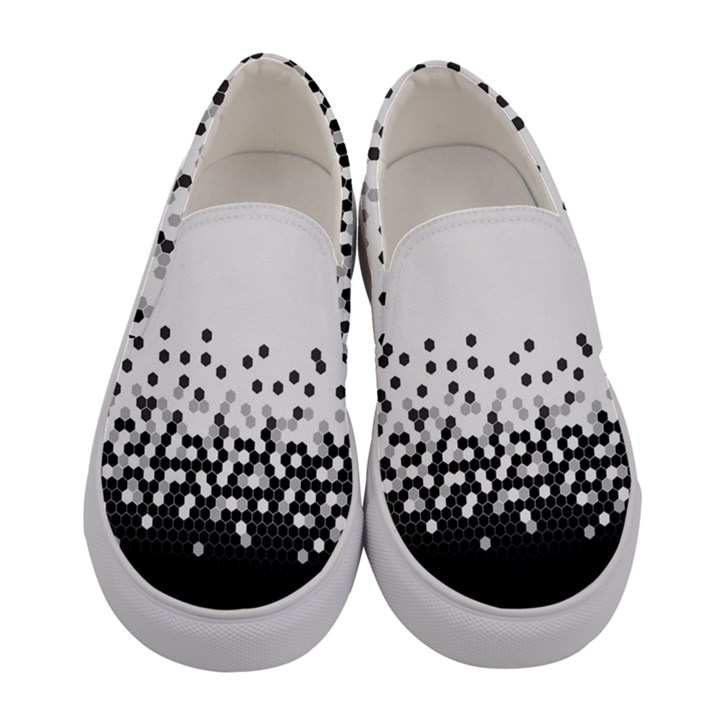 Flat Tech Camouflage White And Black Women s Canvas Slip Ons