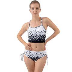 Flat Tech Camouflage White And Black Mini Tank Bikini Set