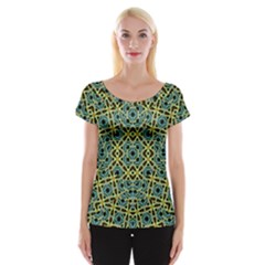 Arabesque Seamless Pattern Cap Sleeve Tops by dflcprints