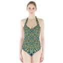 Arabesque Seamless Pattern Halter Swimsuit View1