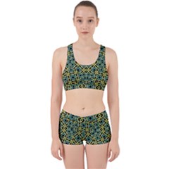 Arabesque Seamless Pattern Work It Out Sports Bra Set by dflcprints