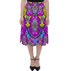 Fantasy Bloom In Spring Time Lively Colors Folding Skater Skirt by pepitasart