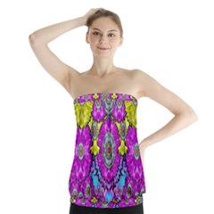 Fantasy Bloom In Spring Time Lively Colors Strapless Top by pepitasart