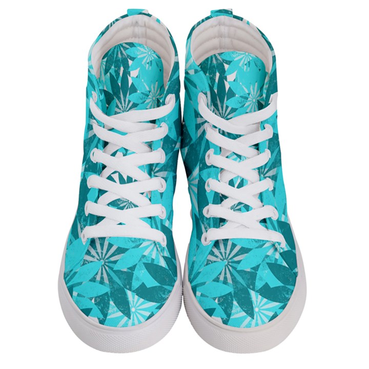 leaves pattern Women s Hi-Top Skate Sneakers