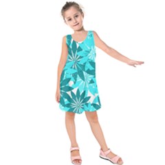 Leaves Pattern Kids  Sleeveless Dress