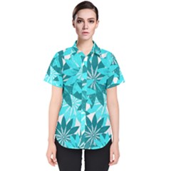 Leaves Pattern Women s Short Sleeve Shirt