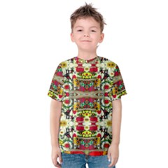 Chicken Monkeys Smile In The Floral Nature Looking Hot Kids  Cotton Tee