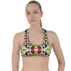 Chicken Monkeys Smile In The Floral Nature Looking Hot Criss Cross Racerback Sports Bra by pepitasart