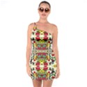 Chicken Monkeys Smile In The Floral Nature Looking Hot One Soulder Bodycon Dress View1