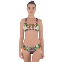 Chicken Monkeys Smile In The Floral Nature Looking Hot Criss Cross Bikini Set by pepitasart