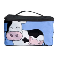 Friends Not Food - Cute Pig And Chicken Cosmetic Storage Case by Valentinaart