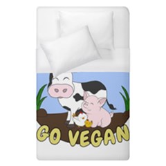 Friends Not Food - Cute Pig And Chicken Duvet Cover (single Size) by Valentinaart