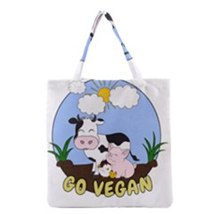 Friends Not Food - Cute Pig And Chicken Grocery Tote Bag by Valentinaart