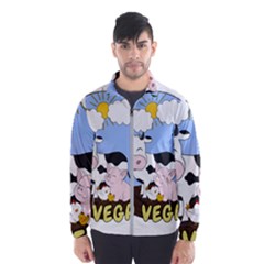 Friends Not Food - Cute Pig And Chicken Wind Breaker (men) by Valentinaart