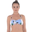 Friends Not Food - Cute Pig and Chicken Halter Bandeau Bikini Top View1