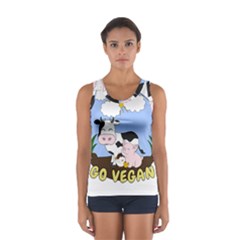 Friends Not Food - Cute Pig And Chicken Sport Tank Top  by Valentinaart