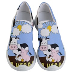 Friends Not Food - Cute Pig And Chicken Women s Lightweight Slip Ons by Valentinaart