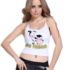 Friends Not Food - Cute Pig And Chicken Spaghetti Strap Bra Top by Valentinaart