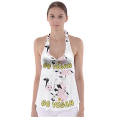 Friends Not Food - Cute Pig And Chicken Babydoll Tankini Top by Valentinaart