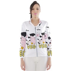 Friends Not Food - Cute Pig And Chicken Wind Breaker (women) by Valentinaart