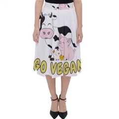 Friends Not Food - Cute Pig And Chicken Folding Skater Skirt