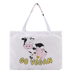 Friends Not Food - Cute Pig And Chicken Medium Tote Bag by Valentinaart