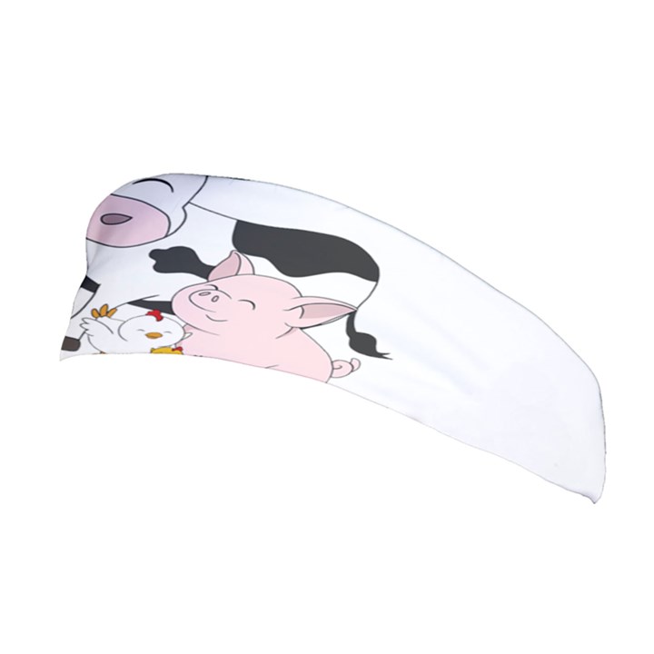 Friends Not Food - Cute Pig and Chicken Stretchable Headband