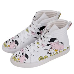 Friends Not Food - Cute Pig And Chicken Women s Hi-top Skate Sneakers by Valentinaart