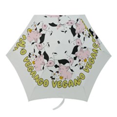 Friends Not Food - Cute Pig And Chicken Mini Folding Umbrellas by Valentinaart