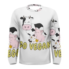 Friends Not Food - Cute Pig And Chicken Men s Long Sleeve Tee by Valentinaart