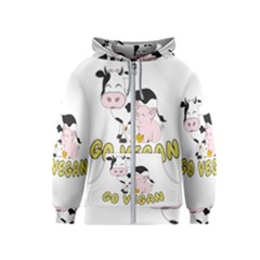 Friends Not Food - Cute Pig And Chicken Kids  Zipper Hoodie by Valentinaart