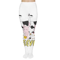 Friends Not Food - Cute Pig And Chicken Women s Tights by Valentinaart