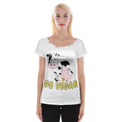 Friends Not Food - Cute Pig And Chicken Cap Sleeve Tops by Valentinaart