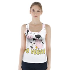 Friends Not Food - Cute Pig And Chicken Racer Back Sports Top by Valentinaart