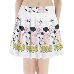 Friends Not Food - Cute Pig And Chicken Pleated Mini Skirt by Valentinaart