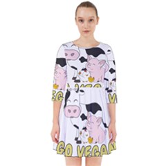 Friends Not Food - Cute Pig And Chicken Smock Dress by Valentinaart