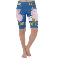 Friends Not Food - Cute Pig And Chicken Cropped Leggings  by Valentinaart