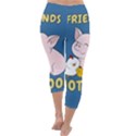 Friends Not Food - Cute Pig and Chicken Capri Winter Leggings  View4